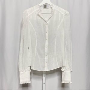 Free the Roses Ruffled High-Neck Blouse • S